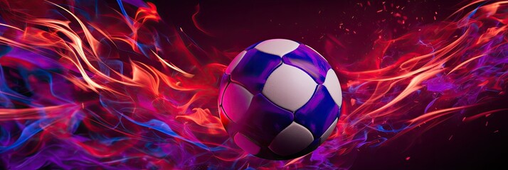 Behold the soccer ball engulfed in flames, propelled by lightning, igniting the pitch with its fierce energy.