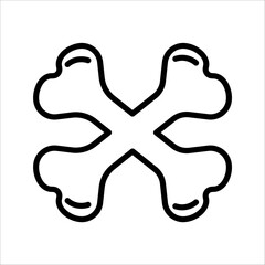 Obraz premium Flat bone icon. High quality human body single outline symbol for web design or mobile app. Bone thin line sign for design logo, visiting card, etc. Outline bone pictogram