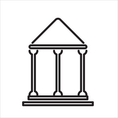 Office building sign icon in flat style. Apartment vector illustration on white isolated background. Architecture business concept.