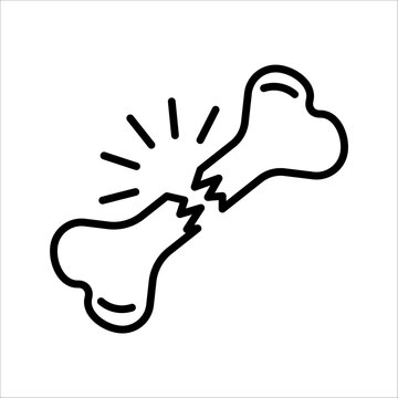recommend clip art: Flat bone icon. High quality human body single outline symbol for web design or mobile app. Bone thin line sign for design logo, visiting card, etc. Outline bone pictogram