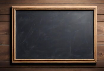 blank blackboard with chalk on blackboard, board frame for text, copy space