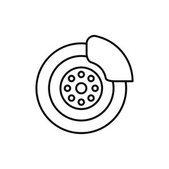disc brake flat line icon, auto service icon on white background..eps