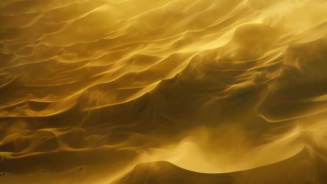 Dunes shifting and twisting in chaotic patterns as the sandstorm unleashes its full force natures ballet in motion.