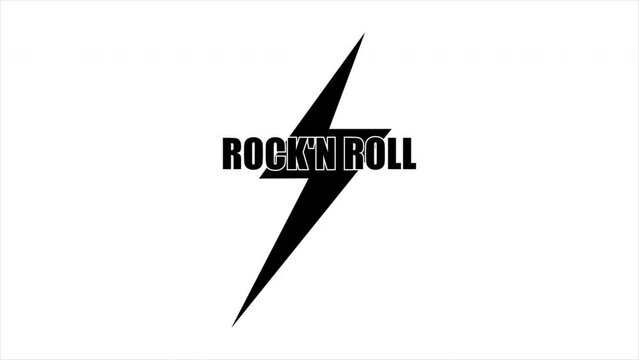 Rock and roll typography lightning, art video illustration.