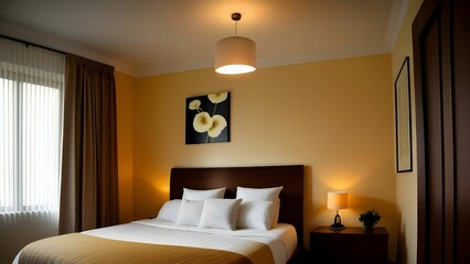 Fototapeta na wymiar bedroom in hotel