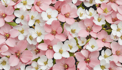 collection of soft pastel cherry blossoms flowers isolated on a transparent background colorful background