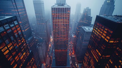 Image of skyscrapers in a city with high business competition