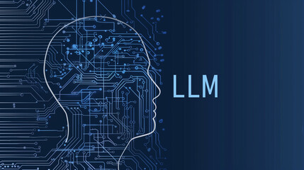 large language model AI machine learning concept brain business - obrazy, fototapety, plakaty