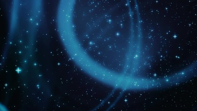 Blue lights lines and stars galaxy animation 