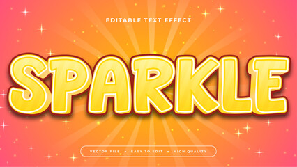 Fototapeta premium Orange yellow and pink sparkle 3d editable text effect - font style