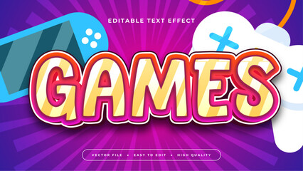 White blue and purple violet games 3d editable text effect - font style