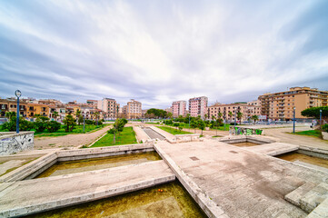 Square in front of the Zisa castle in Palermo - 768525746