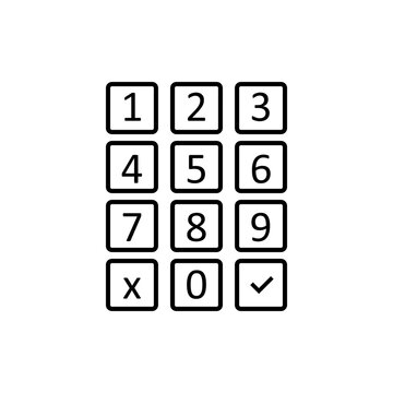 Keypad entry.Buttons with numbers vector flat simple illustration on white background..eps