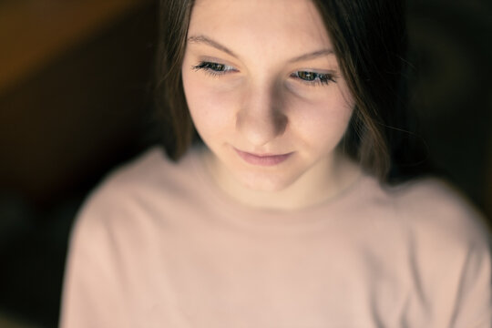 Portrait of teenage girl with long hair