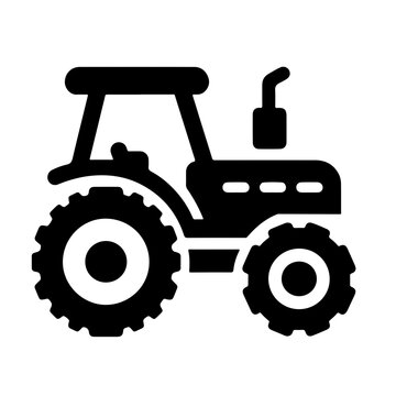 utility tracktor as simple single icon logo  vector illustration , isolated on transparent background