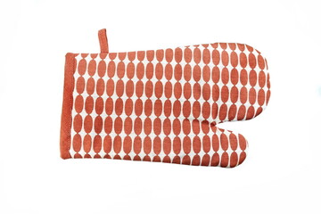 Kitchen protective glove isolated on white background. Oven gloves isolated white background 