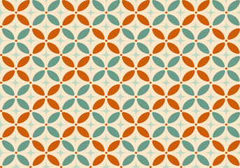 Modern Seamless Batik Kawung ornamental elegant geometric patterns - beige symmetric vintage design. Endless grid textures. Vector repeatable antique backgrounds