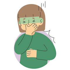 Nauseous 8 cute, png illustration.