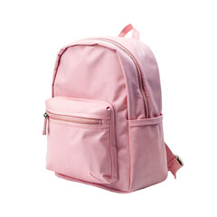 Pink backpack. isolated on transparent background.
