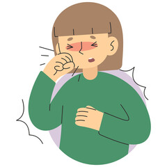 Cough 8 cute, png illustration.