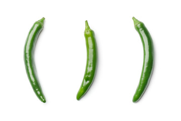Chili pepper collection isolated on white