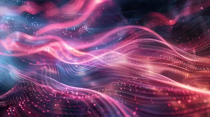 Wandaufkleber fractal realms technology waves background © MeharUn