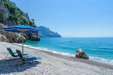 Selbstklebende Fototapete Strand von Positano, Amalfiküste, Italien Amalfi Coast Pristine Beaches