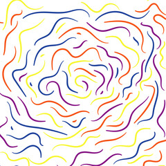 Colorful line doodle seamless pattern. Creative minimalist style art background, trendy design with basic shapes. Modern abstract color backdrop