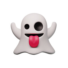 Ghost 3D emoji on a transparent background. PNG 2048*2048. Color depth is 64
