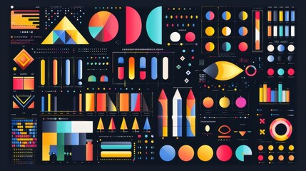 Graphic resources: An array of colorful and dynamic graphic design elements