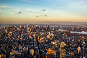 An aerial view of Upper Manhattan, New York