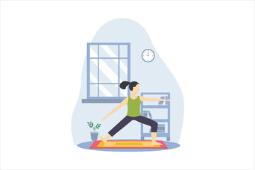 Yoga Exercise Flat Design Illustration