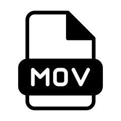 Mov file format video icons. web files label icon. Vector illustration.