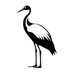 Simple stork isolated black icon