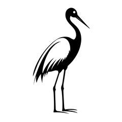 Obraz premium Simple stork isolated black icon
