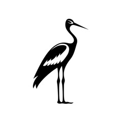 Simple stork isolated black icon