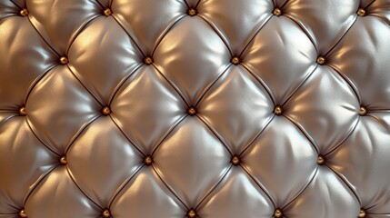 Obraz premium Close-Up View of a Brown Leather Texture Sofa Detailing With Tufted Buttons Background