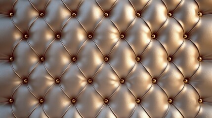 Obraz premium Close-Up View of a Brown Leather Texture Sofa Detailing With Tufted Buttons Background