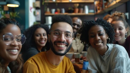 A multicultural group of friends laughing and enjoying each other, diversity and inclusion in the workplace - obrazy, fototapety, plakaty