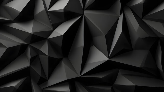 Digital black modern 3d geometry abstract graphic poster web page PPT background