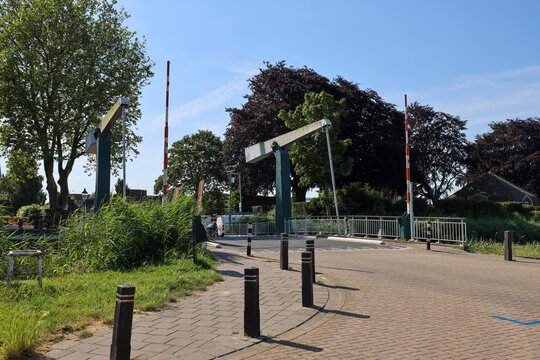 Bridges over the ring canal of the zuidplaspolder In the village of Moordrecht