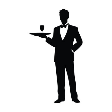 recommend clip art: Minimalist Waiter Silhouette Serving clipart Stock Illustrations