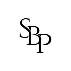 sbp typography letter monogram logo design