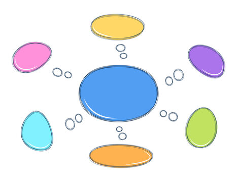 Bubble colorful mind map doodle layout presentation flat illustration vector