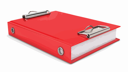 Red binder clip on a white background isolated flat vector
