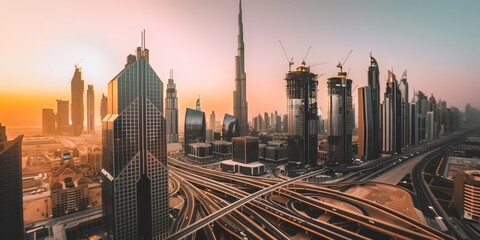 Fototapeta na wymiar Dubai's Futuristic Skyline
