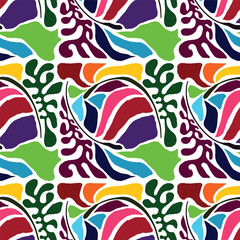 Vector Hand Drawn Seamless Ethnic Floral Pattern - 768541971