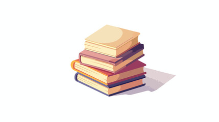 Rendering illustration of a stack of two books flat vector
