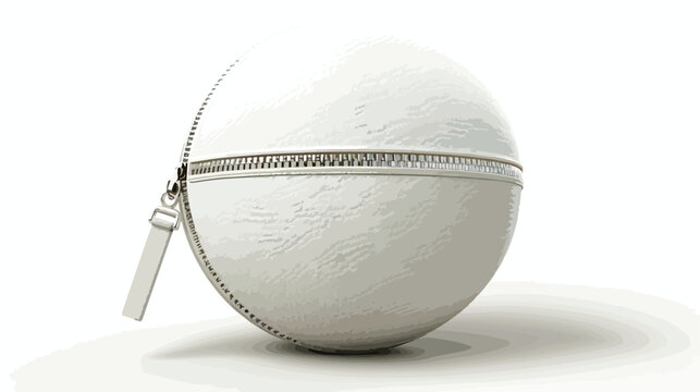 Renderer image. White ball with zipper open. 