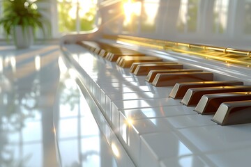 Sunlit Piano Keys